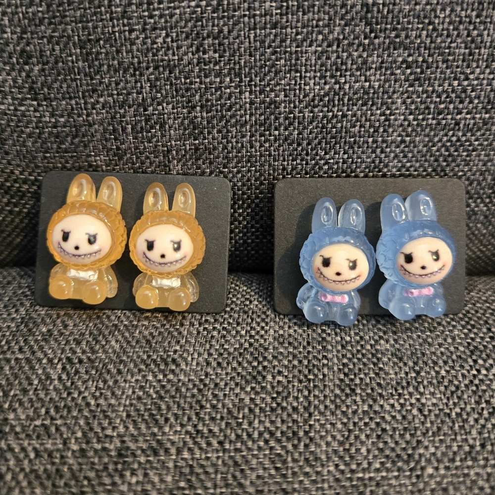 🍒🍒 (Bundle Only) Cute Labubu Bunny Face Stud Earring